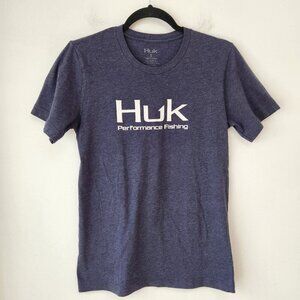 HUK Performance Wear Grey Crewneck T-Shirt Tee Shirt Fishing Men's S